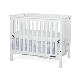 Child Craft London White Euro Mini 2-in-1 Convertible Crib with Mattress