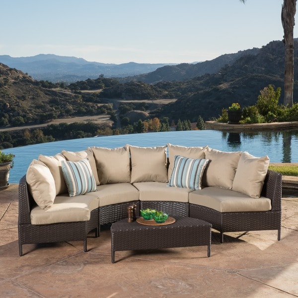Christopher Knight Home Newton Outdoor 5piece Dark Brown Wicker Lounge