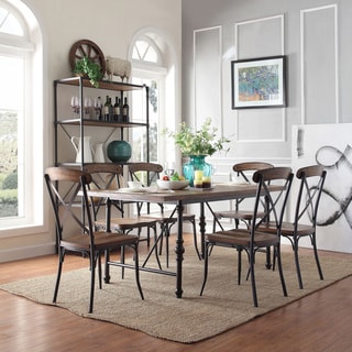 Great Prices INSPIRE Q Nelson Industrial Modern Cross Back 7-piece Dining Set