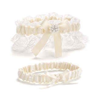 Splendid Elegance White/ Ivory Garter Set-Image