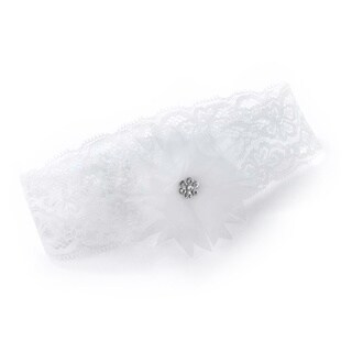 White Glamour Flower Lace Garter-Image