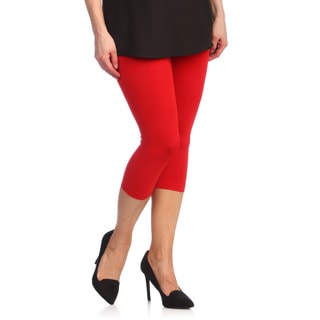 Capri Leggings Ladies Stretch Solid Colors