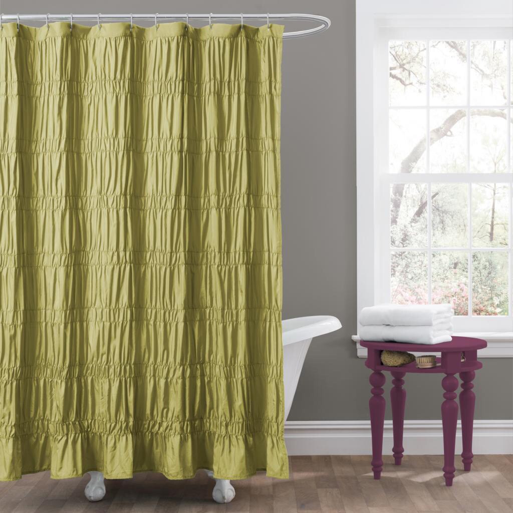 Lush Decor Emily Green Shower Curtain