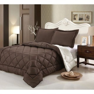 (^_-) All-occasions Reversible Down Alternative Diamond 3-piece Comforter Set