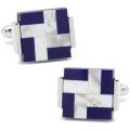 Men's Cufflinks Inc Mother of Pearl Lapis Windmill Square Cufflinks Blue
