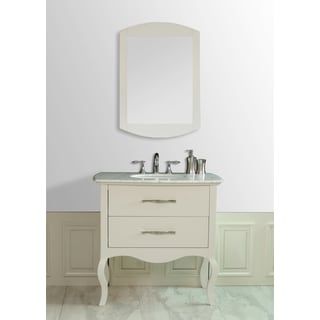Hot Deal Elizabeth 37-inch Italian Carrara Marble Top Single Sink Vanity