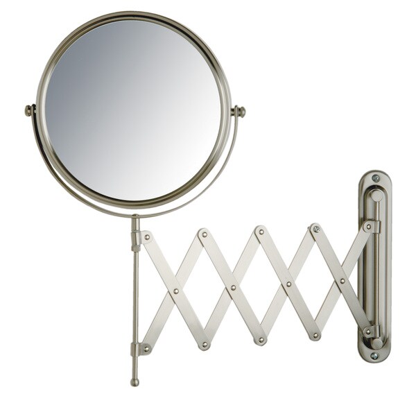 Jerdon 8-inch Two-Sided 7x Wall Mount Mirror in Nickel