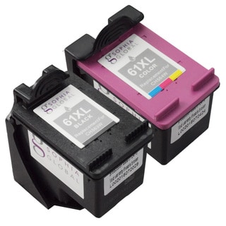 Sophia Global HP 61XL Ink Level Display Remanufactured Ink Cartridge Replacement (Pack of 2)
