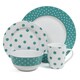 Isaac Mizrahi Dot Luxe Teal 16-piece Dinnerware Set