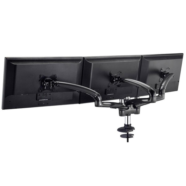 Cotytech Dark Grey Triple Monitor Desk Mount Spring Arm 