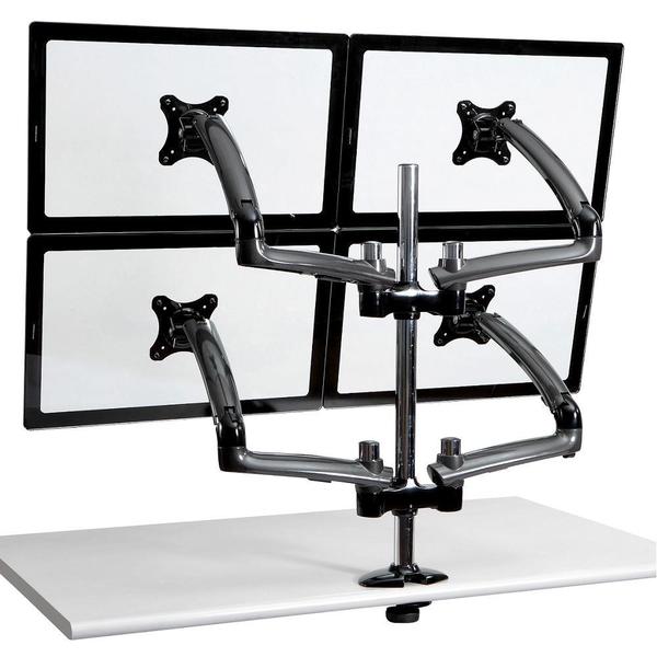 Cotytech Dark Grey Four Monitor Desk Mount Spring Arm 
