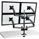 Cotytech Dark Grey Four Monitor Desk Mount Spring Arm 