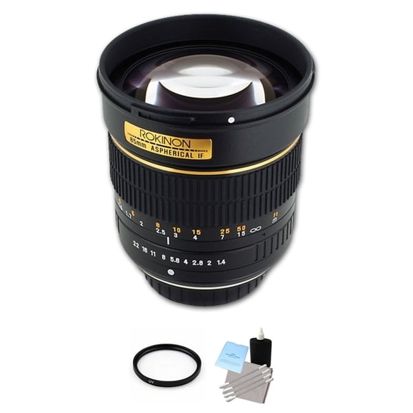 Rokinon 85mm f/1.4 Aspherical Lens for Canon Bundle