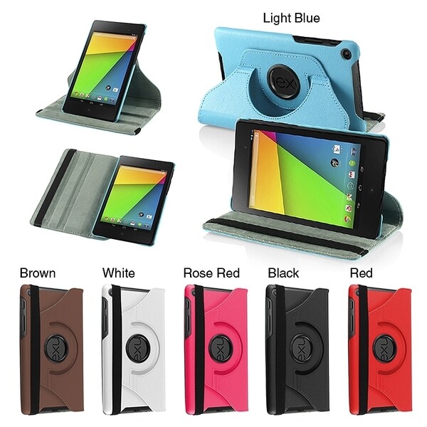 BasAcc 360 Rotating Swivel Stand Leather Cover Case for Google New Nexus 7 2013