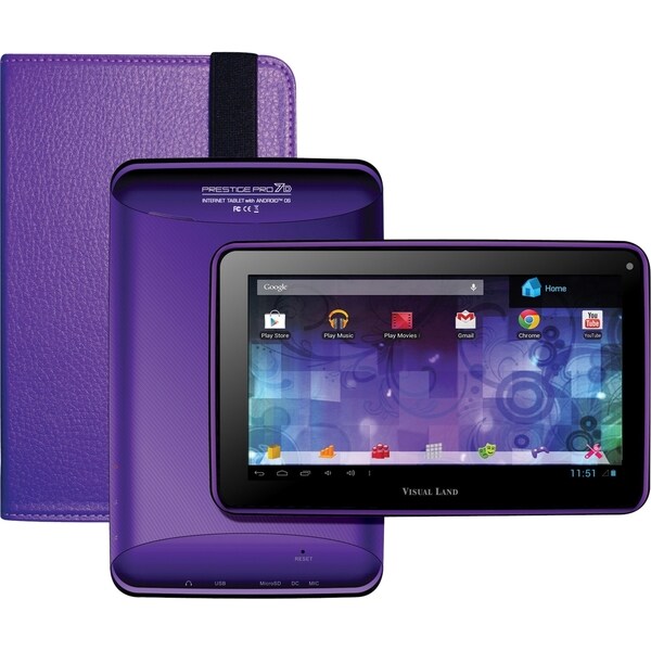 Visual Land Prestige Pro 7D with Pro Folio Bundle (Purple)