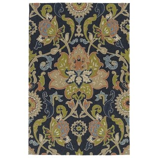 Find Shop Indoor/ Outdoor Fiesta Navy Flower Rug (9' x 12')