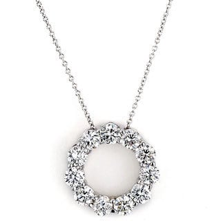 Diamonds For a Cure 14k White Gold 2ct TDW Circle Necklace