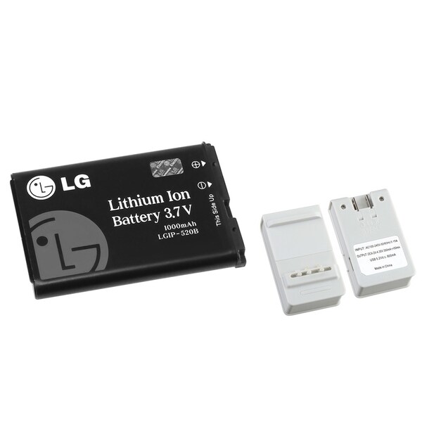 Insten Battery Wall Desktop Charger with USB Output/ LG Rechargeable Standard OEM Battery LGIP-520B for LG Helix AX310