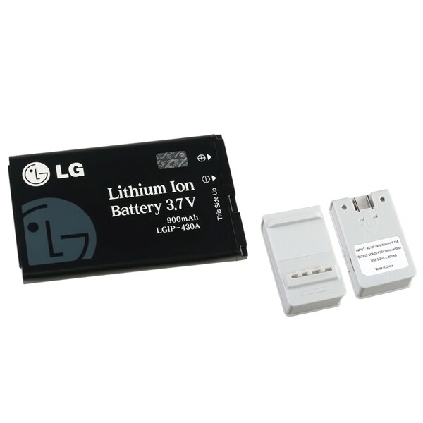 Insten Battery Desktop Charger with USB Output/ LG Rechargeable Standard OEM Battery LGIP-430A for LG CE110/ AX585/ CB630/ UX585