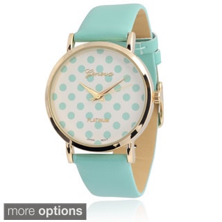 Geneva Platinum Women's Polka-dot Dial Watch