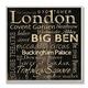 Carole Stevens 'London Landmarks' Square Typography Wall Plaque