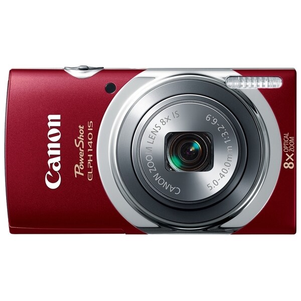 Canon PowerShot 140 IS 16 Megapixel Compact Camera - Red