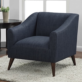 See Reviews Quincy Blue Linen Upholstered Arm Chair