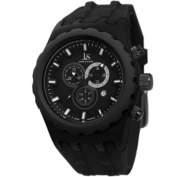 Joshua & Sons Men's Chronograph Silicon Strap Watch