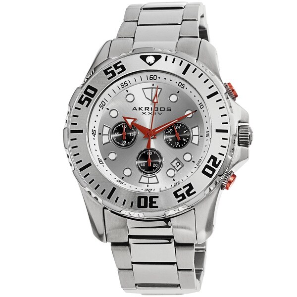 Akribos XXIV Men's Quartz Chronograph Stainless Steel Bracelet Watch