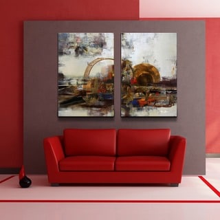( ._.) Alexis Bueno 'Muzik XIX' Oversized 2-piece Canvas Wall Art