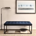 Renate Navy Linen Coffee Table Ottoman