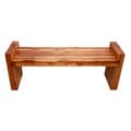 Hand-crafted Golden Oak-finished Teak Block Bench (Thailand)