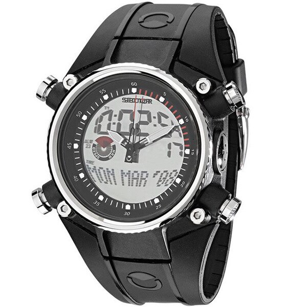 Sector Men's Analog Digital Black Silicone Watch