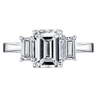 Emerald cut diamond rings images