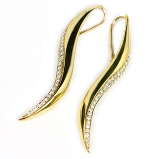 ... White Topaz and 15ct TDW Diamond Butterfly Earrings (G-H, I2-I3