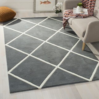 See Reviews Safavieh Handmade Moroccan Chatham Dark Grey/ Ivory Wool Rug (8'9 x 12')
