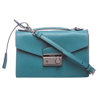 Prada Turquoise Saffiano Leather Mini Bag - 16080023 - Overstock ...