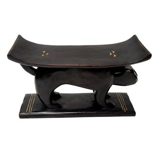 Hot Deal Hand-carved Cedar Wood Small Leopard Stool (Ghana)
