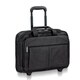 Solo Classic Black Leather Checkfast Rolling 15.6-inch Laptop Case