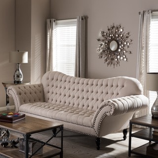 Low Price Baxton Studio Bostwick Beige Linen Classic Victorian Sofa