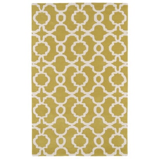 Find Shop Hand-tufted Cosmopolitan Trellis Yellow/ Ivory Wool Rug (9'6 x 13')