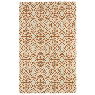 ===>  Hand-tufted Runway Orange/ Ivory Wool Rug (9'6x13')