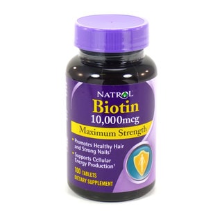 Natrol Biotin 10,000mcg 100-Count Supplements (Pack of 2)-Image