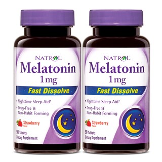 Melatonin 1mg 90-Count Fast Dissolve Sleep Supplement (Pack of 2)-Image