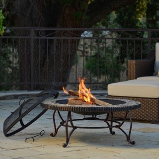 Low Price Sirio Vorterio Bronze Finish Slate Top 34-inch Fire Pit