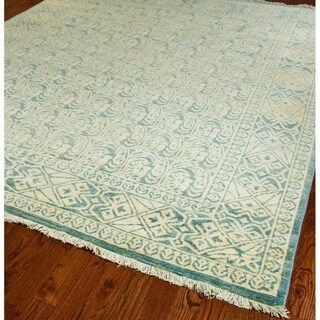 Buy Online Safavieh Hand-knotted Peshawar Vegetable Dye Light Blue/ Light Blue Wool Rug (6' x 9')