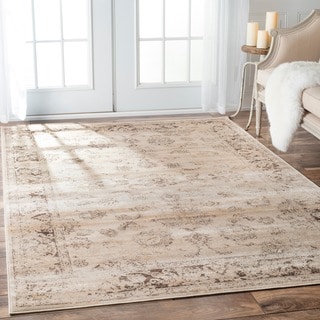 Big Low nuLOOM Oriental Vintage Viscose Ashton Natural Rug (9'6 x 12'10)