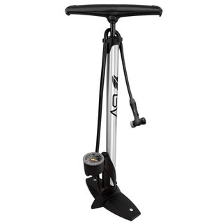 BV Bike Silver Aluminum Floor Tire Pump-Image