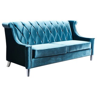 [1] Barrister Blue Velvet Crystal Button-tufted Sofa