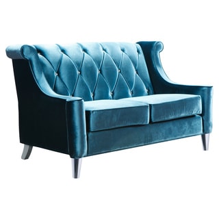 For sale Barrister Blue Velvet Crystal Button-tufted Loveseat